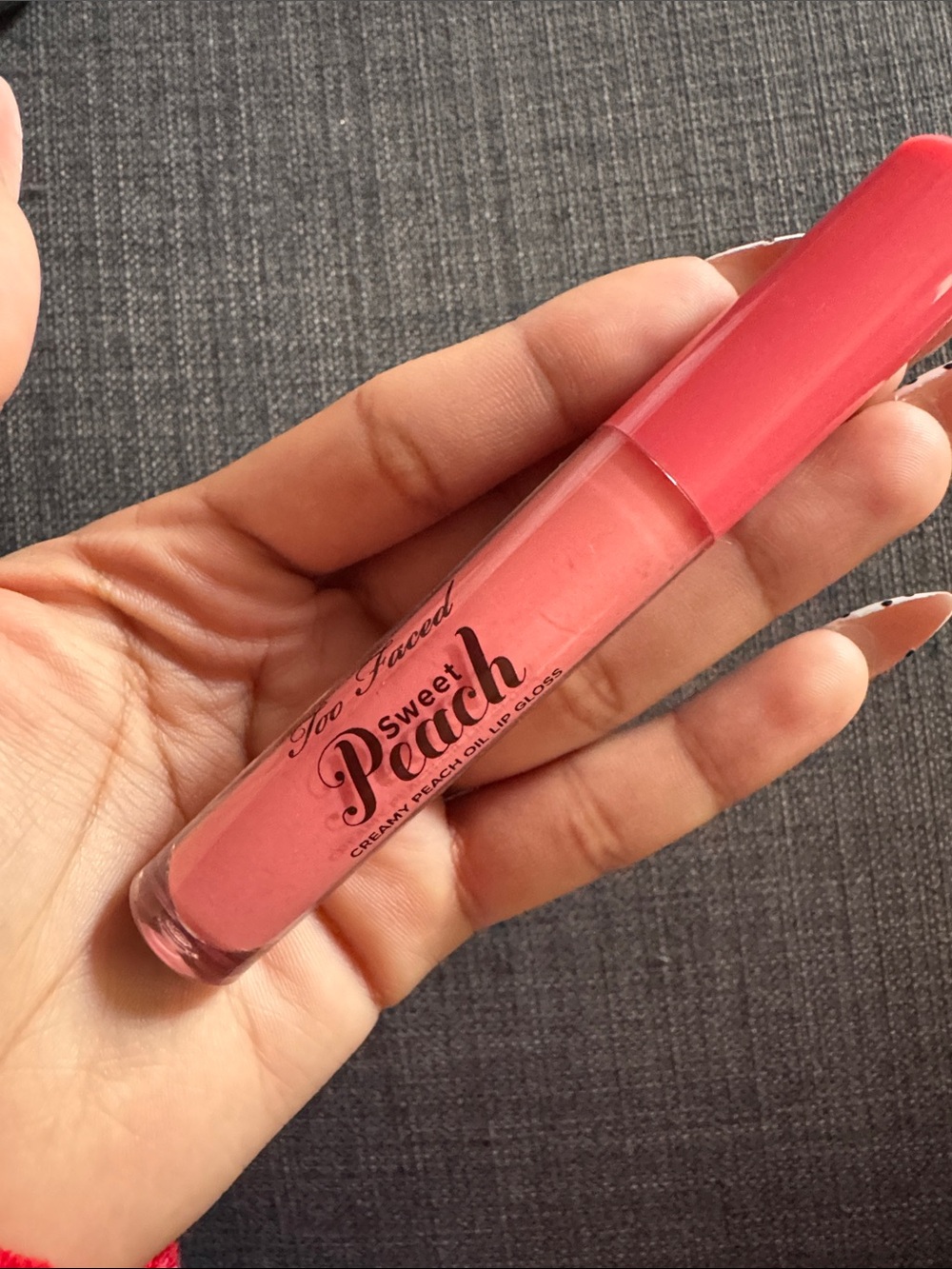 Too Faced Sweet Peach Creamy Peach Oil Lip Gloss - shade Peach Please